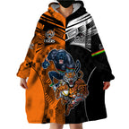NRL Tigers Combine Panthers Rugby Wearable Blanket Hoodie Sporty Style LT9