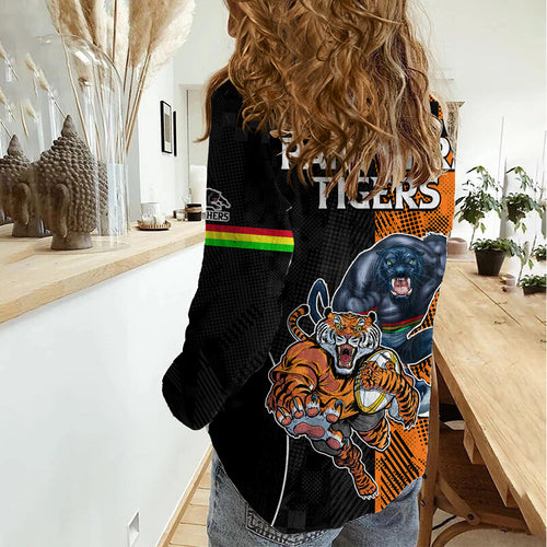 NRL Tigers Combine Panthers Rugby Women Casual Shirt Sporty Style LT9