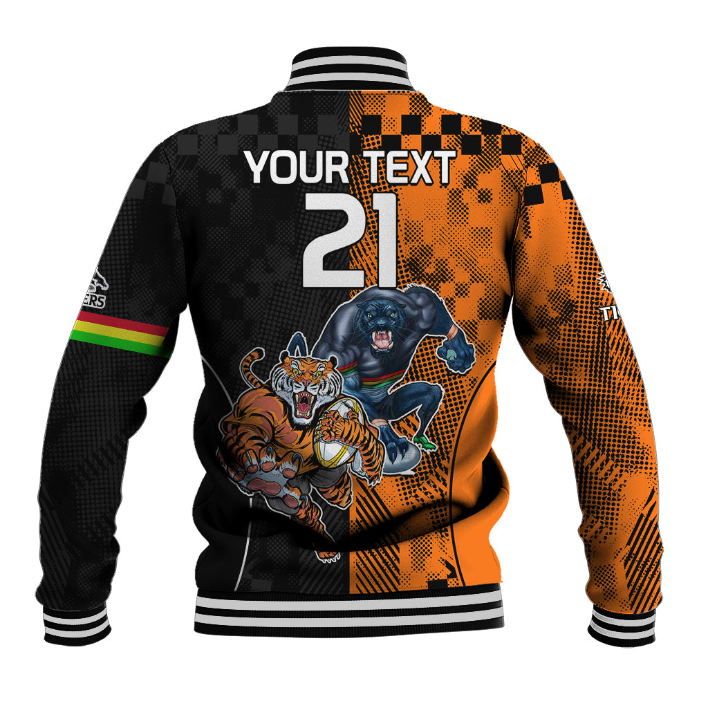 Custom NRL Tigers Combine Panthers Rugby Baseball Jacket Sporty Style LT9