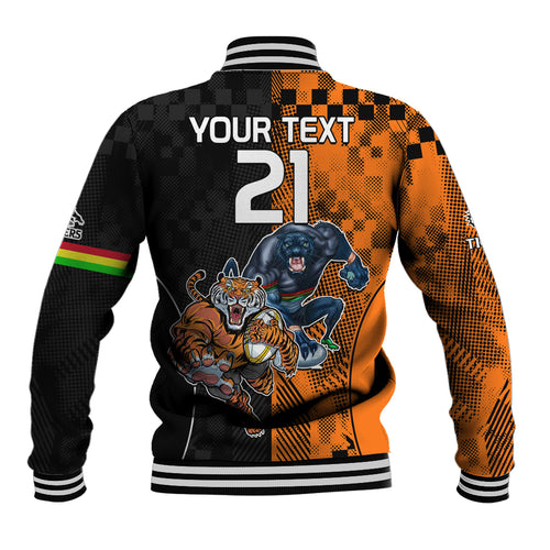 Custom NRL Tigers Combine Panthers Rugby Baseball Jacket Sporty Style LT9