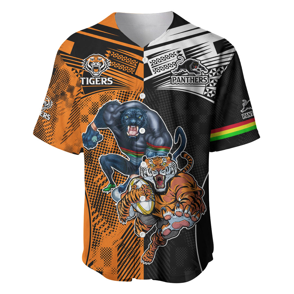 Custom NRL Tigers Combine Panthers Rugby Baseball Jersey Sporty Style LT9