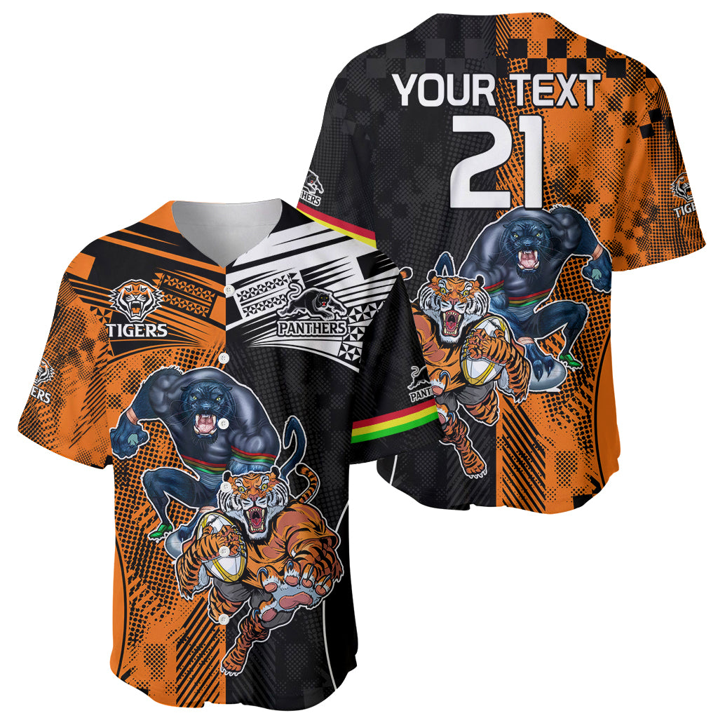 Custom NRL Tigers Combine Panthers Rugby Baseball Jersey Sporty Style LT9