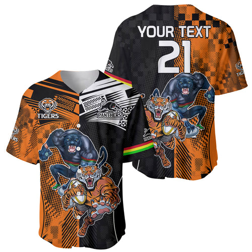 Custom NRL Tigers Combine Panthers Rugby Baseball Jersey Sporty Style LT9