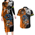 Custom NRL Tigers Combine Panthers Rugby Couples Matching Long Sleeve Bodycon Dress and Hawaiian Shirt Sporty Style LT9