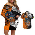 Custom NRL Tigers Combine Panthers Rugby Couples Matching Off Shoulder Short Dress and Hawaiian Shirt Sporty Style LT9