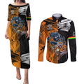 Custom NRL Tigers Combine Panthers Rugby Couples Matching Puletasi Dress and Long Sleeve Button Shirts Sporty Style LT9
