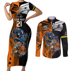Custom NRL Tigers Combine Panthers Rugby Couples Matching Short Sleeve Bodycon Dress and Long Sleeve Button Shirts Sporty Style LT9