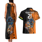 Custom NRL Tigers Combine Panthers Rugby Couples Matching Tank Maxi Dress and Hawaiian Shirt Sporty Style LT9