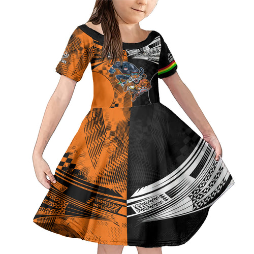Custom NRL Tigers Combine Panthers Rugby Family Matching Mermaid Dress and Hawaiian Shirt Sporty Style LT9