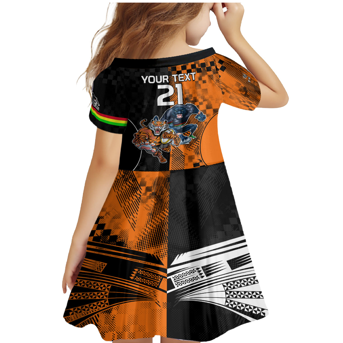 Custom NRL Tigers Combine Panthers Rugby Family Matching Mermaid Dress and Hawaiian Shirt Sporty Style LT9