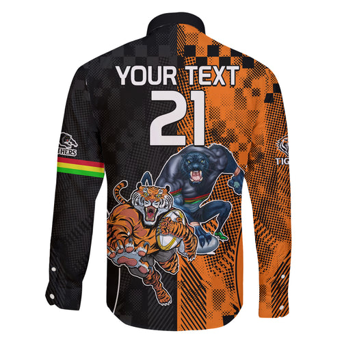 Custom NRL Tigers Combine Panthers Rugby Family Matching Mermaid Dress and Hawaiian Shirt Sporty Style LT9
