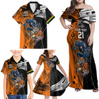 Custom NRL Tigers Combine Panthers Rugby Family Matching Off Shoulder Maxi Dress and Hawaiian Shirt Sporty Style LT9