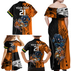 Custom NRL Tigers Combine Panthers Rugby Family Matching Off Shoulder Maxi Dress and Hawaiian Shirt Sporty Style LT9