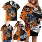 Custom NRL Tigers Combine Panthers Rugby Family Matching Off Shoulder Short Dress and Hawaiian Shirt Sporty Style LT9