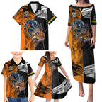 Custom NRL Tigers Combine Panthers Rugby Family Matching Puletasi Dress and Hawaiian Shirt Sporty Style LT9