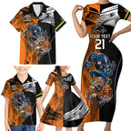 Custom NRL Tigers Combine Panthers Rugby Family Matching Short Sleeve Bodycon Dress and Hawaiian Shirt Sporty Style LT9