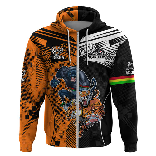 Custom NRL Tigers Combine Panthers Rugby Hoodie Sporty Style LT9