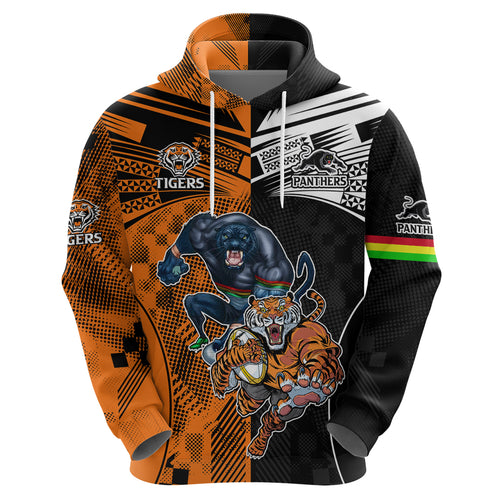 Custom NRL Tigers Combine Panthers Rugby Hoodie Sporty Style LT9