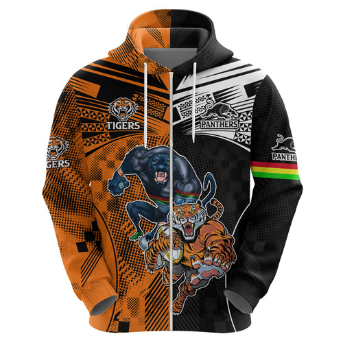 Custom NRL Tigers Combine Panthers Rugby Hoodie Sporty Style LT9