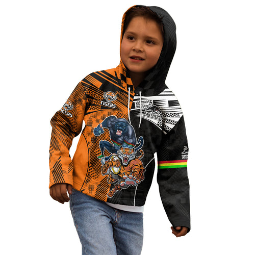 Custom NRL Tigers Combine Panthers Rugby Kid Hoodie Sporty Style LT9