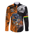 Custom NRL Tigers Combine Panthers Rugby Long Sleeve Button Shirt Sporty Style LT9