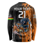 Custom NRL Tigers Combine Panthers Rugby Long Sleeve Shirt Sporty Style LT9