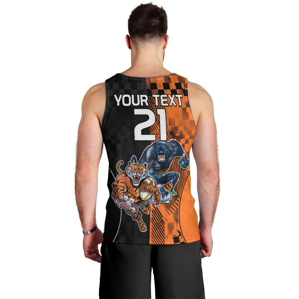 Custom NRL Tigers Combine Panthers Rugby Men Tank Top Sporty Style LT9