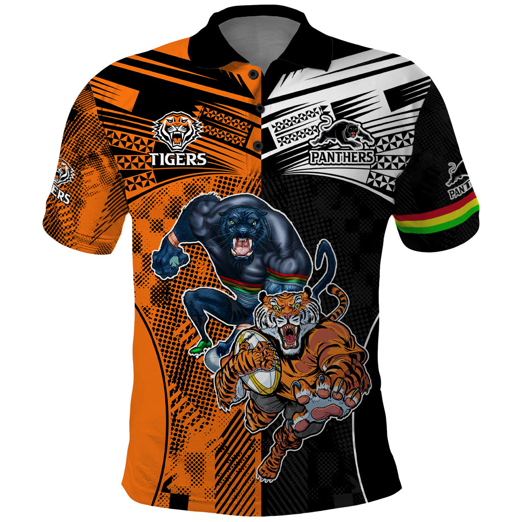 Custom NRL Tigers Combine Panthers Rugby Polo Shirt Sporty Style LT9