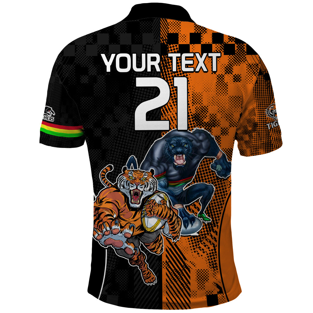 Custom NRL Tigers Combine Panthers Rugby Polo Shirt Sporty Style LT9