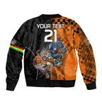 Custom NRL Tigers Combine Panthers Rugby Sleeve Zip Bomber Jacket Sporty Style LT9