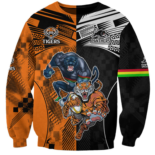 Custom NRL Tigers Combine Panthers Rugby Sweatshirt Sporty Style LT9