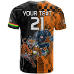 Custom NRL Tigers Combine Panthers Rugby T Shirt Sporty Style LT9