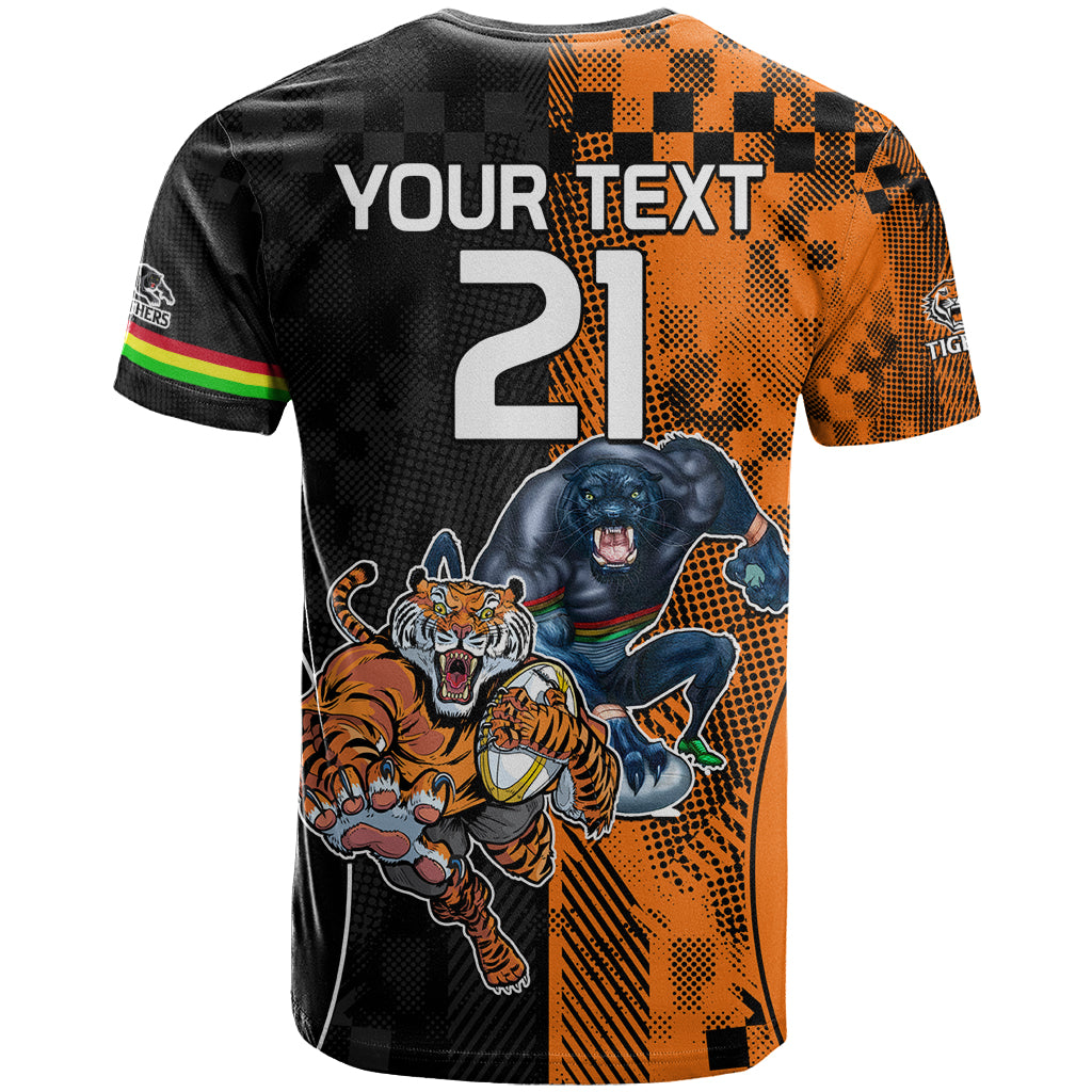 Custom NRL Tigers Combine Panthers Rugby T Shirt Sporty Style LT9