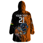 Custom NRL Tigers Combine Panthers Rugby Wearable Blanket Hoodie Sporty Style LT9