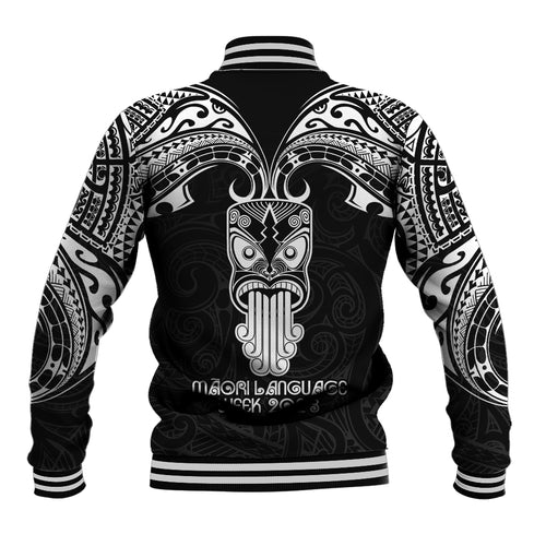 New Zealand Te Reo Maori Baseball Jacket Kia Kaha Maori Language Week Black Style LT9