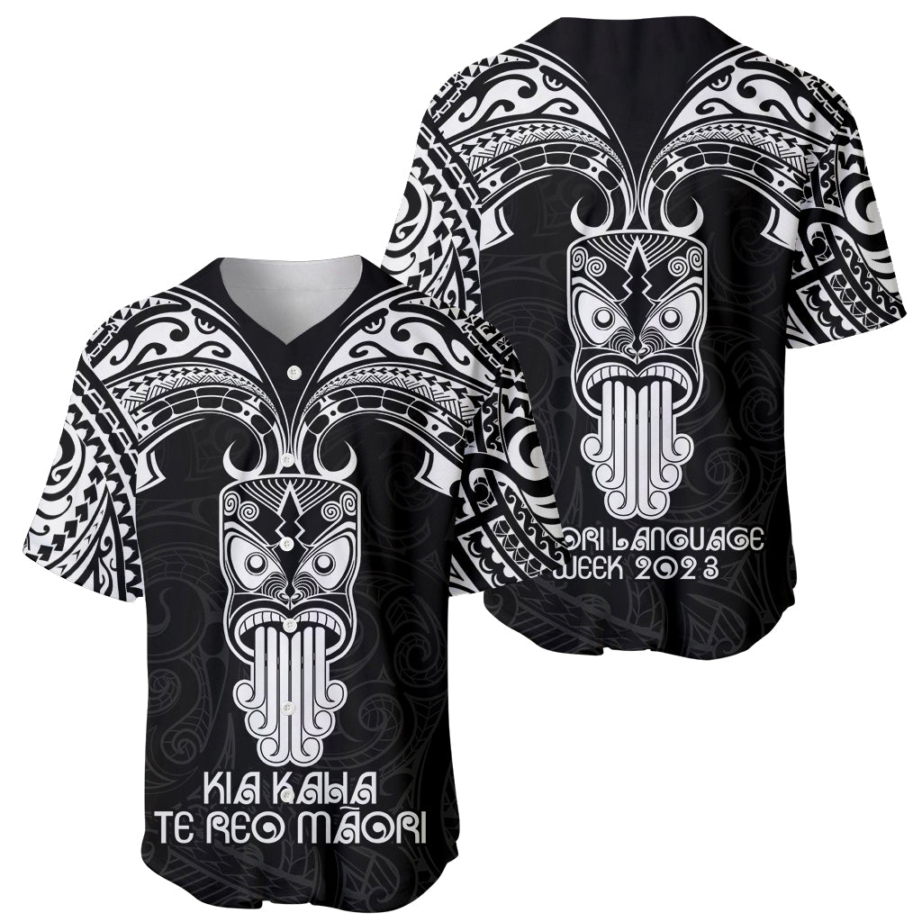 New Zealand Te Reo Maori Baseball Jersey Kia Kaha Maori Language Week Black Style LT9