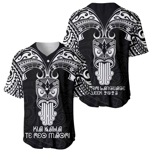 New Zealand Te Reo Maori Baseball Jersey Kia Kaha Maori Language Week Black Style LT9
