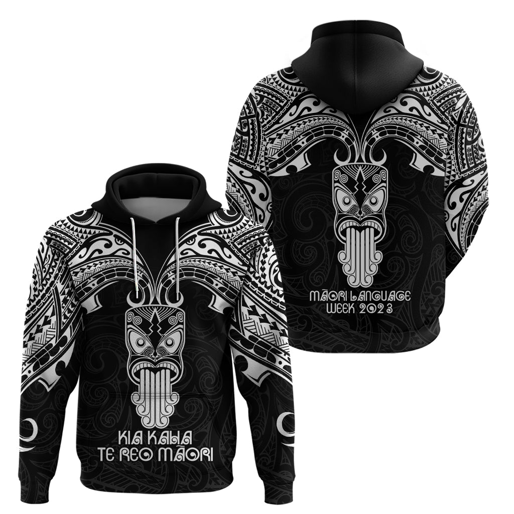 New Zealand Te Reo Maori Hoodie Kia Kaha Maori Language Week Black Style LT9