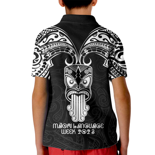 New Zealand Te Reo Maori Kid Polo Shirt Kia Kaha Maori Language Week Black Style LT9