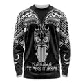 New Zealand Te Reo Maori Long Sleeve Shirt Kia Kaha Maori Language Week Black Style LT9