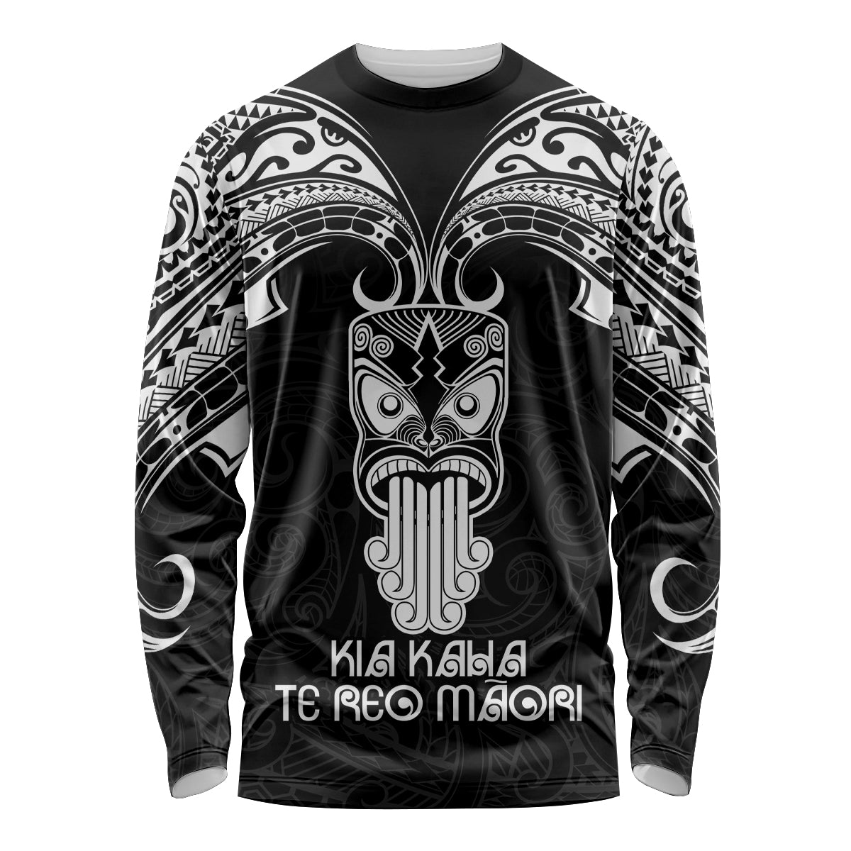 New Zealand Te Reo Maori Long Sleeve Shirt Kia Kaha Maori Language Week Black Style LT9