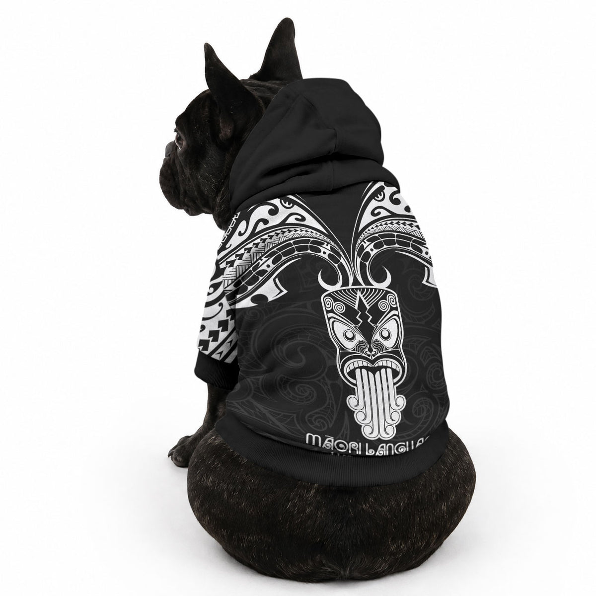 New Zealand Te Reo Maori Pet Hoodie Kia Kaha Maori Language Week Black Style
