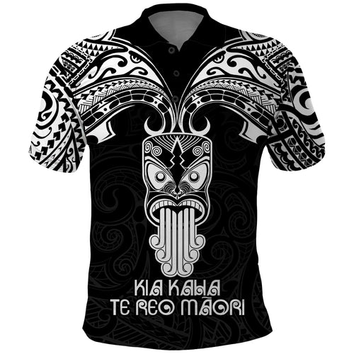 New Zealand Te Reo Maori Polo Shirt Kia Kaha Maori Language Week Black Style LT9