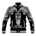 Personalised New Zealand Te Reo Maori Baseball Jacket Kia Kaha Maori Language Week Black Style LT9