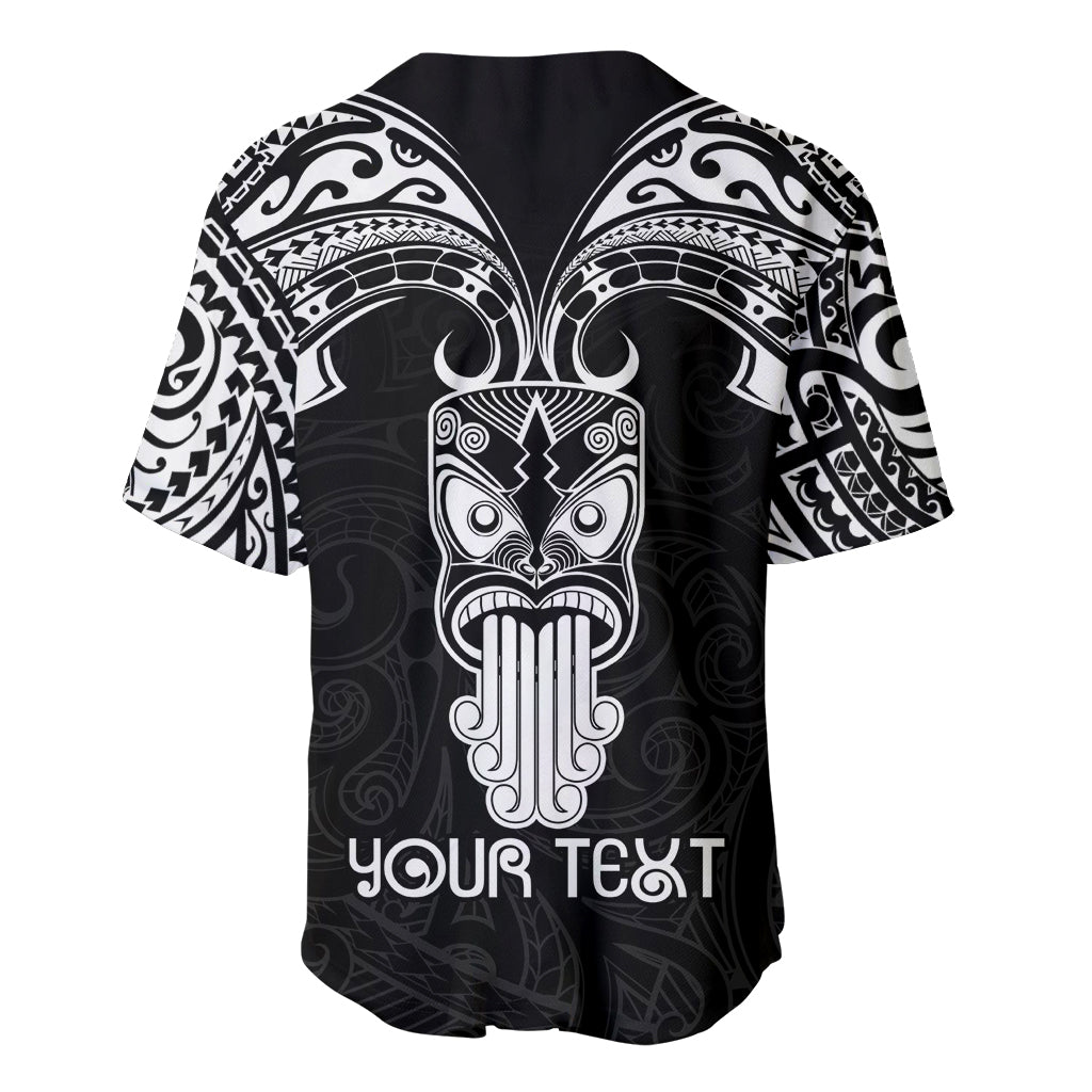 Personalised New Zealand Te Reo Maori Baseball Jersey Kia Kaha Maori Language Week Black Style LT9