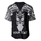 Personalised New Zealand Te Reo Maori Baseball Jersey Kia Kaha Maori Language Week Black Style LT9