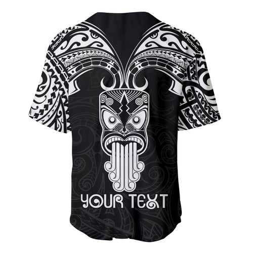 Personalised New Zealand Te Reo Maori Baseball Jersey Kia Kaha Maori Language Week Black Style LT9