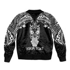 Personalised New Zealand Te Reo Maori Bomber Jacket Kia Kaha Maori Language Week Black Style LT9