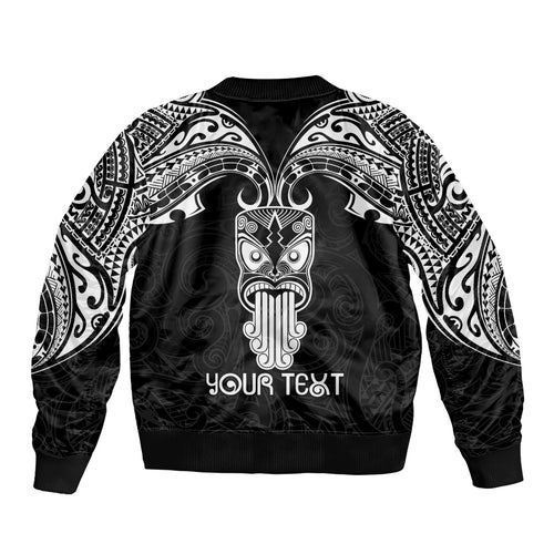 Personalised New Zealand Te Reo Maori Bomber Jacket Kia Kaha Maori Language Week Black Style LT9