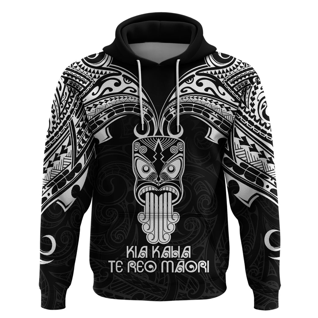 Personalised New Zealand Te Reo Maori Hoodie Kia Kaha Maori Language Week Black Style LT9